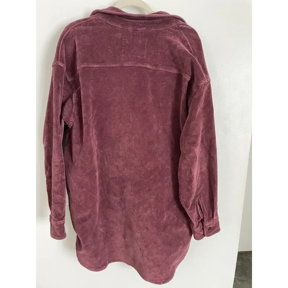 Men's Levi's Stay Loose Worker Cordory Shirt Jacket Burgundy Shacket Sz S Fits L - Picture 6 of 10